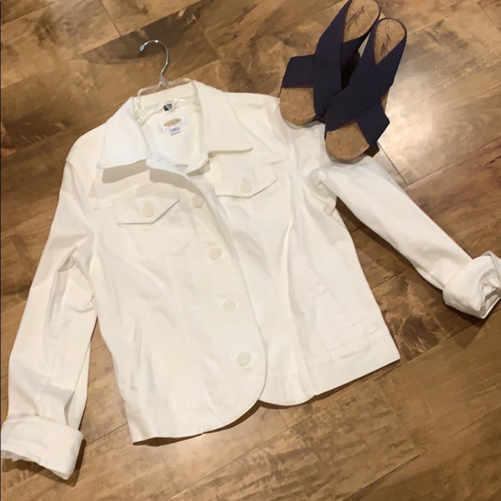 Talbots White Denim Jacket